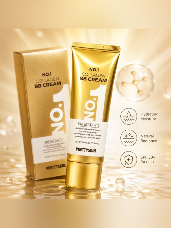PRETTYSKIN Other - PRETTYSKIN No.1 Collagen BB Cream SPF 50+ PA++++ – Korean Beauty Glow Cream 50mL